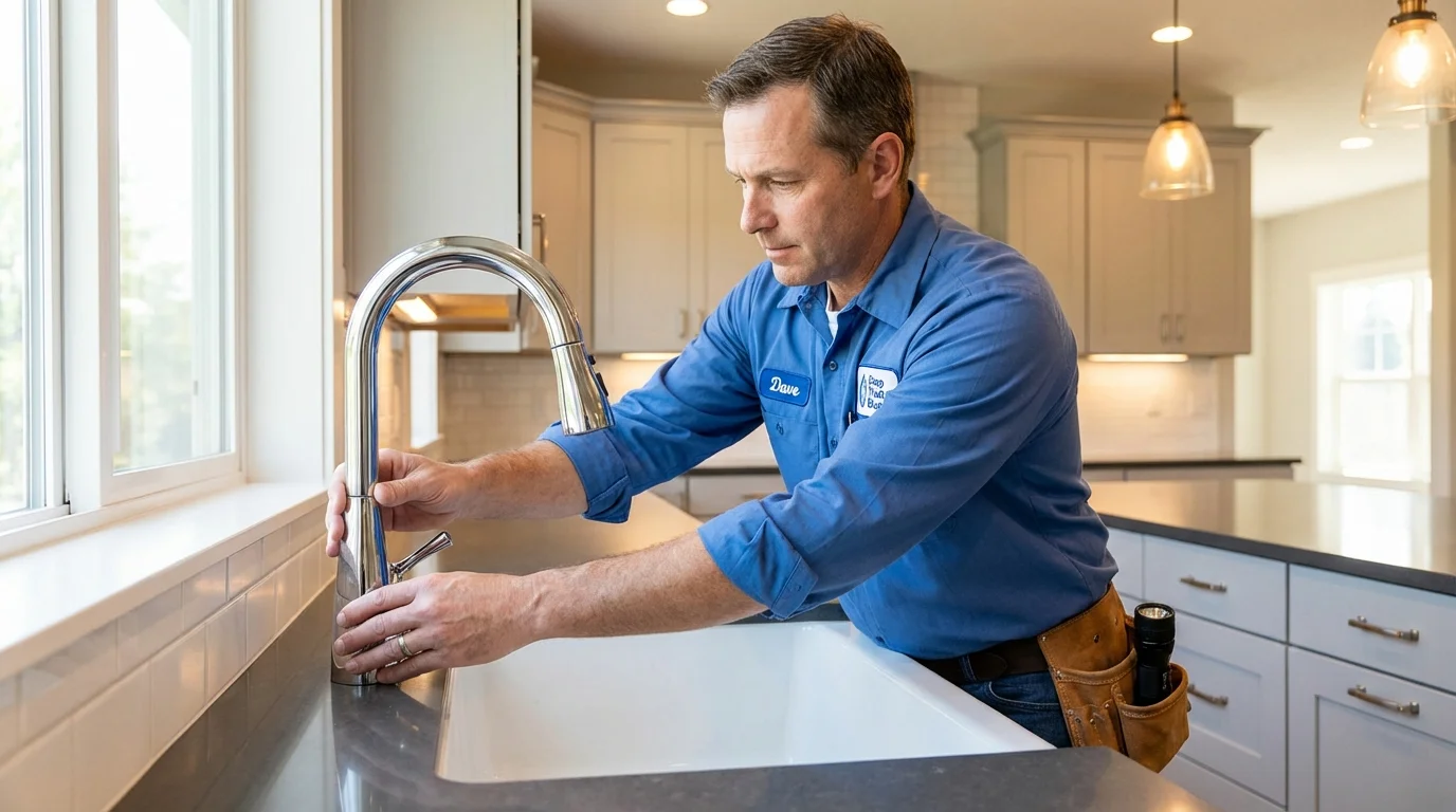 Kitchen faucet installation by Johns Plumbing LLC in Black Earth